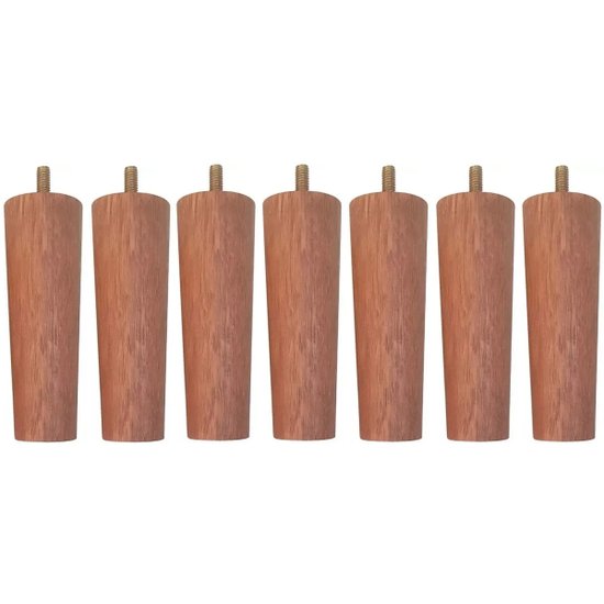 Conjunto 7 Pés Fixo para Cama Box Casal para Moveis Box Solteiro 13cm Dimader Mel