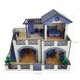 Casinha de Bonecas Infantil em Madeira MDF Casa de Brinquedo 2 Andares com 22 Móveis Sulartes Azul