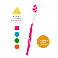 Escova de Dente Clear Up Slim com 3 Unidades (Cores Sortidas) Multi Saúde - HC583