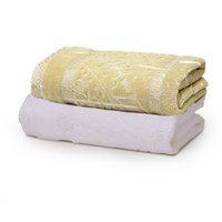 toalha lavabo artex fio penteado le bain kali branco bege