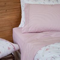 jogo cama queen scavone 200 fios básico stripes rosa