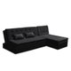 Sofá Cama King 5 Lugares 2,70m Alice Suede Preto Adonai Estofados