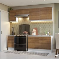 Armário de Cozinha Completa 240cm Branco/Rustic Glamy Madesa 10