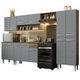 Armário de Cozinha Completa 293cm Rustic/Cinza Emilly Madesa 01