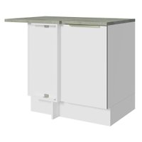Balcão de Canto 1 Porta Branco/Branco Veludo Lux Madesa