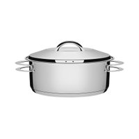 Caçarola Tramontina Solar Rasa em Aço Inox Fundo Triplo com Tampa e Alças 24 cm 4,7 L