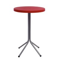 Mesa Redonda Tramontina Sigma Alta em Polipropileno Vermelho Base em Aço Carbono