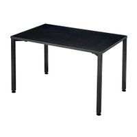 Mesa Parus 6 Lugares 120x80 cm Tampo em MDP 25mm  Preto e Pernas em Aço Roal