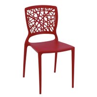 Cadeira Tramontina Joana Vermelha em Polipropileno e Fibra de Vidro
