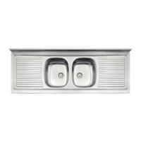 Pia de Apoio Tramontina Ribon 2C 34 em Aço Inox 160 x 60 cm Perfecta