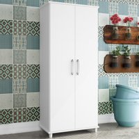 Armário Multiuso Slim 2 Portas 4 Prateleiras Branco - Percasa