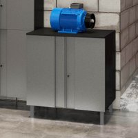 Armário Multiuso Multibox 2 Portas Cinza/preto - Telasul