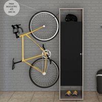 Armário Multiuso Nepal 1 Porta 1 Gaveta Cinza Ff/preto Ff - Politorno