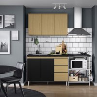 Cozinha Compacta 6 portas Com 2 Gavetas Sem Tampo Kelly Aramoveis