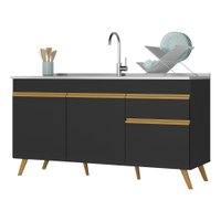 Balcão Cozinha Gabinete Pia 150cm 3 Portas 1 Gaveta Veneza Multimóveis V2072