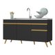 Balcão Cozinha Gabinete Pia 150cm 3 Portas 1 Gaveta Veneza Multimóveis V2072