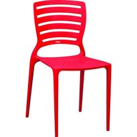 Cadeira Sofia Vermelha Tramontina Encosto Vazado Horizontal