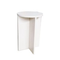 Banco Tampo Redondo 45 Cm Branco Em Mdf