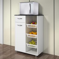 Armário De Cozinha Nova 1 Porta 1 Gaveta Branco/preto - Chf