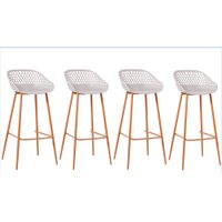 Kit com 4 Banquetas Monaco Assento em Polipropileno e Base em Aço Fratini