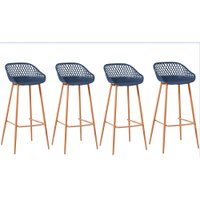 Kit com 4 Banquetas Monaco Assento em Polipropileno e Base em Aço Fratini