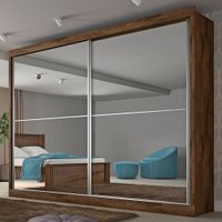 Guarda-roupa Casal Verona Plus 2 Portas 4 Gavetas Espelhado Brauna  - Mademarques