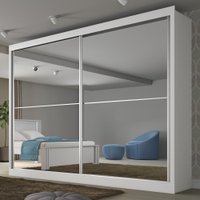 Guarda-roupa Casal Verona Plus 2 Portas 4 Gavetas Espelhado Branco - Mademarques
