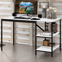 Mesa Escrivaninha Slim 2 Prateleiras Preto/branco - Art Panta