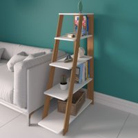 Estante Para Livros Star 4 Prateleiras Freijó/branco - Artany