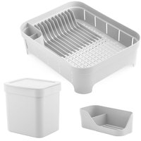 Kit Sobre a Pia Escorredor de Louça Lixeira 2,5l Organizador Detergente Bucha Ou Branco