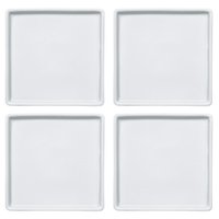 Jogo 4 Pratos Quadrados Rasos em Porcelana 16x16cm Americana Germer Branco