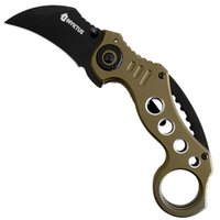Canivete Tático Karambit Invictus Shark Aço Inox 420 Cabo de Alumínio Verde