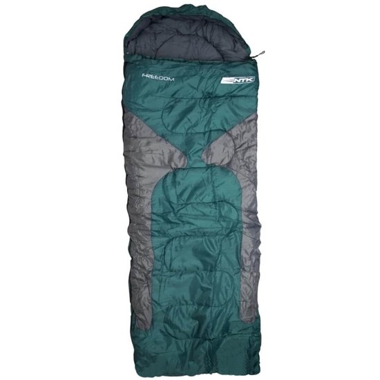 Saco de Dormir Solteiro Térmico 210x75cm Freedom Nautika com Bolsa de Transporte Verde e Cinza