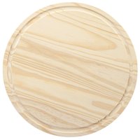 Tábua Redonda em Madeira Pinus 30cm Tábua de Corte com Canaleta Stolf