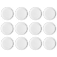 Jogo 12 Pratos de Sobremesa em Porcelana 19cm Classe Única Iguaçu Germer Branco
