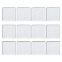 Conjunto 12 Pratos de Porcelana Branco Quadrados Rasos 16x16cm Americana Germer