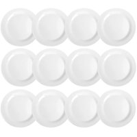 Jogo 12 Pratos Rasos 24cm Opaline Menu Nadir Figueiredo em Vidro Temperado Branco