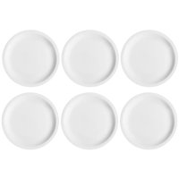Jogo 6 Pratos de Sobremesa em Porcelana 19cm Classe Única Iguaçu Germer Branco