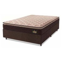 Cama Box Casal Colchão Espuma D33 Pillow Top Millenium 138x188x57cm Marrom Hellen - Suporta até 120kg por Pessoa