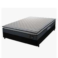Cama Box Casal Colchão Espuma D33 Pillow Top Millenium 138x188x57cm Cinza/Preto Hellen - Suporta até 120kg por Pessoa