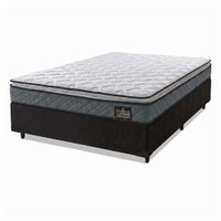 Cama Box Casal Colchão Espuma D33 Pillow Top Millenium 138x188x57cm Cinza/Preto Hellen - Suporta até 120kg por Pessoa