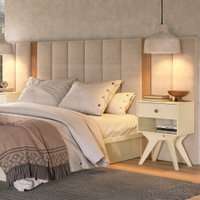 Cabeceira Casal Estofada 100% Mdf Freijo/liso Tw195 - Dalla Costa