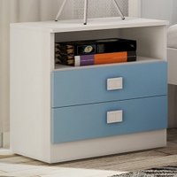 Mesa De Cabeceira 2 Gavetas Azul 8004 - Percasa