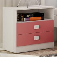 Mesa De Cabeceira 2 Gavetas Rosa 8004 - Percasa