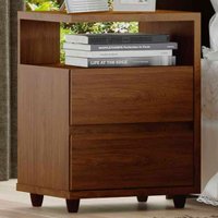 Mesa De Cabeceira Lacy 2 Gavetas Flex Castanho Hp - Henn