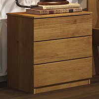 Mesa De Cabeceira Veronna 3 Gavetas 100% Mdf Cinamomo - Tcil Móveis