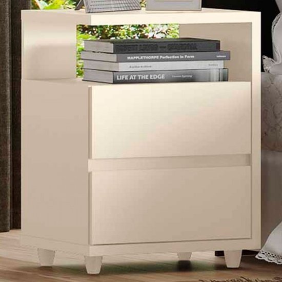 Mesa De Cabeceira Lacy 2 Gavetas Flex Off White - Henn