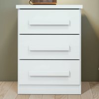 Mesa De Cabeceira Baião 3 Gavetas Branco - Móveis Lopas