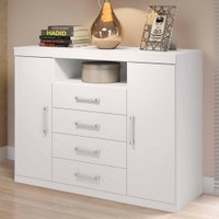 Cômoda Havana Master 2 Portas 4 Gavetas Branco - Santos Andirá