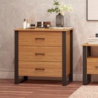 Cômoda 3 Gavetas 100% Mdf Freijo/preto Fosco F38 - Dalla Costa